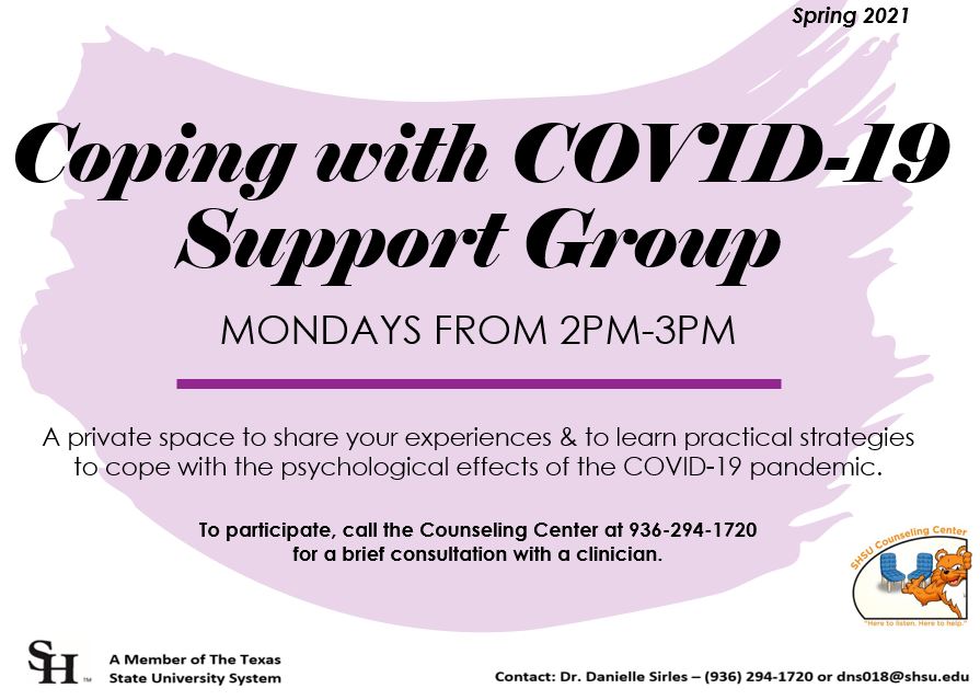 Coping with COVID-19 Support Group Flyer - Spring 2021